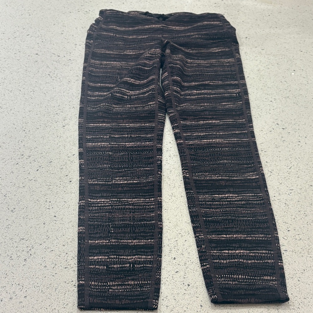 Athleta Black and Brown Patterned Pants size XS